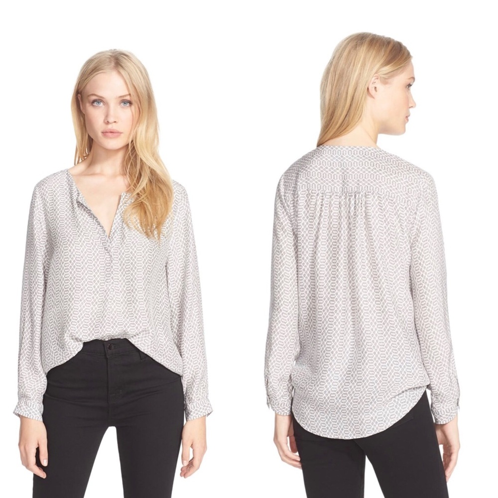 Joie 'Arrosa' Silk Print Popover Blouse